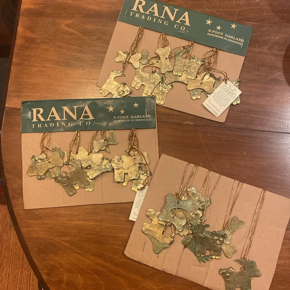 NIP Rana Trading Co. Dog Bone Metal Pup Puppy Pet Doggy 9’ Garland NEW!